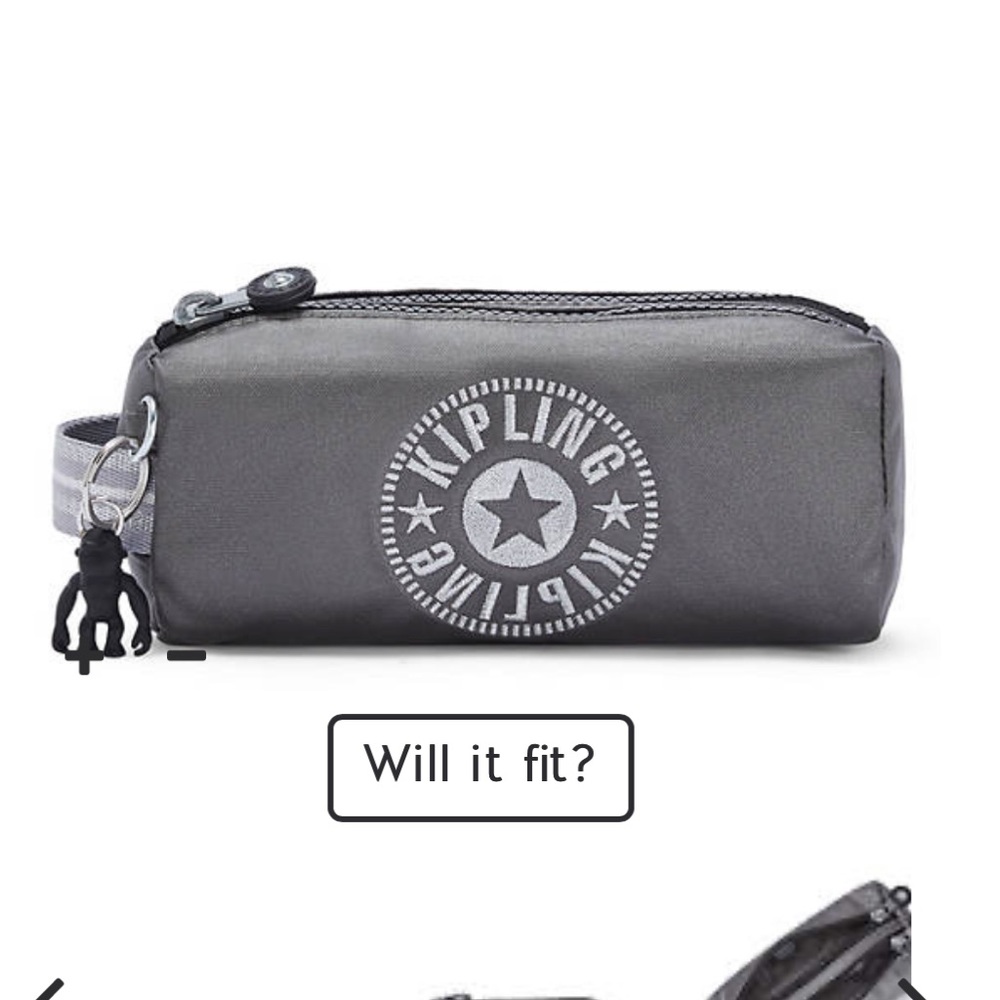 Brand new Kipling Allie Metallic Gray Pencil Case